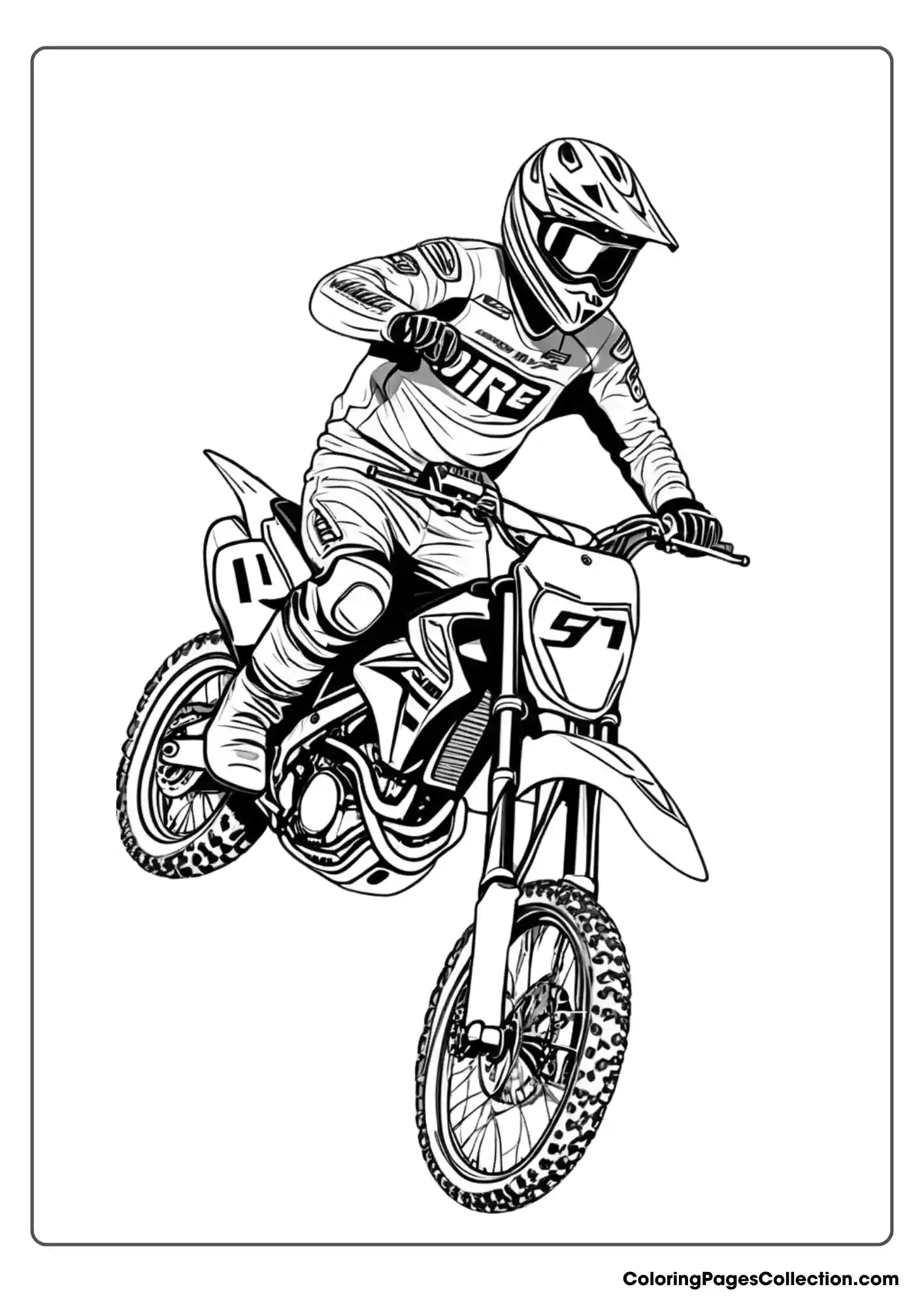 dirt bike coloring page