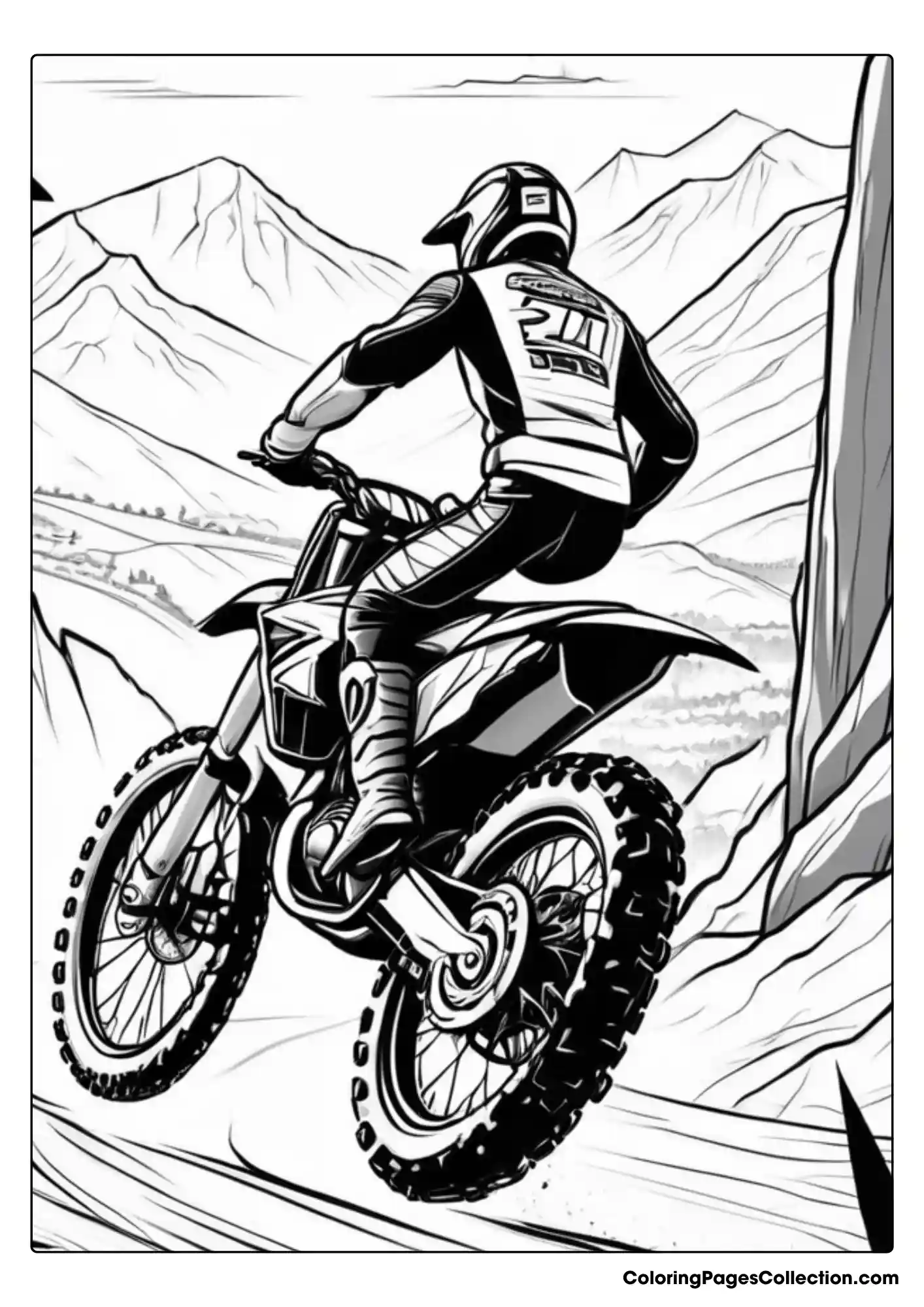 dirt bike coloring page