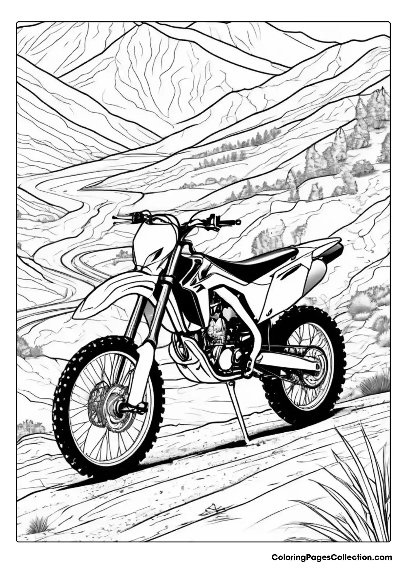 dirt bike coloring page