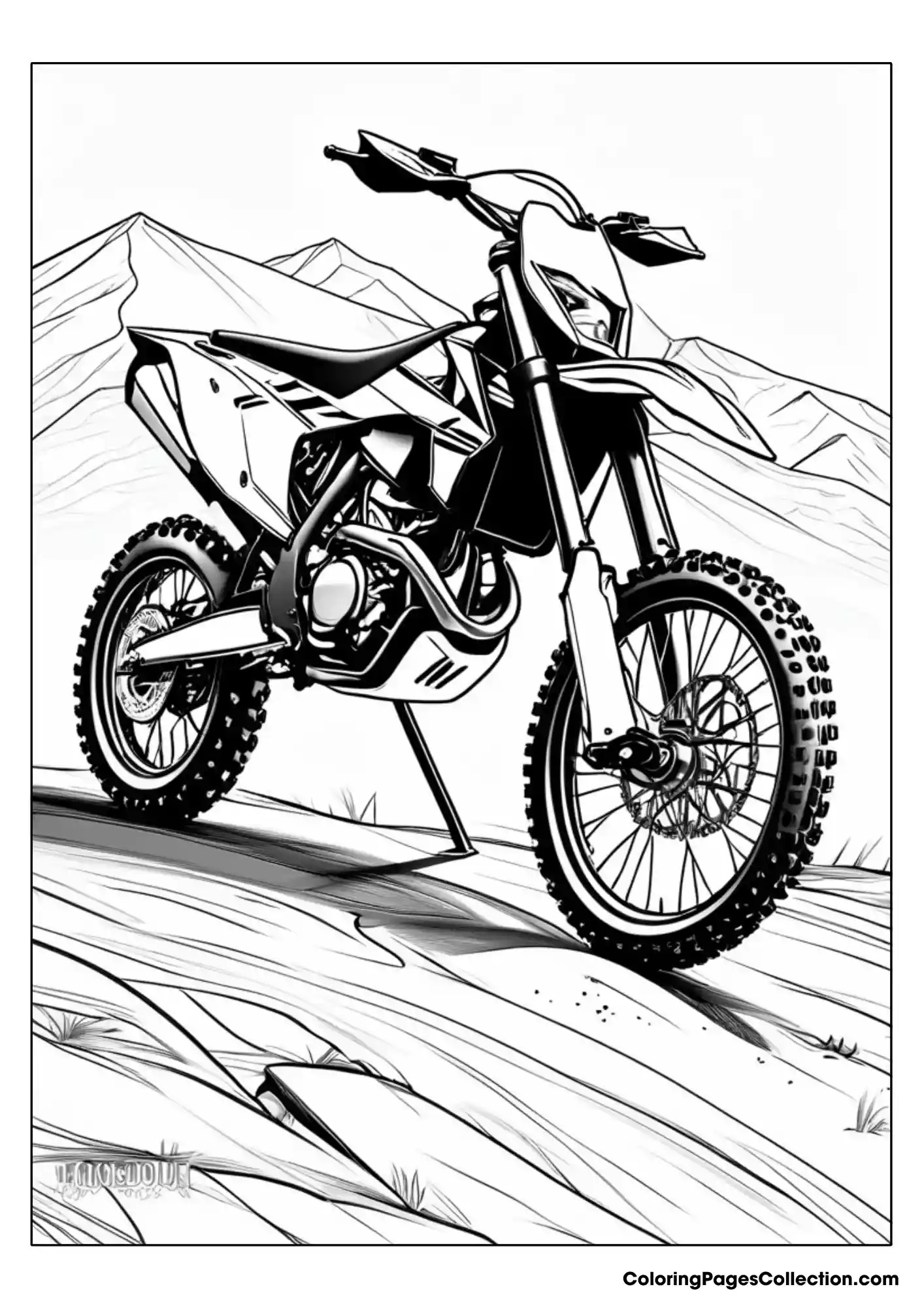 dirt bike coloring page
