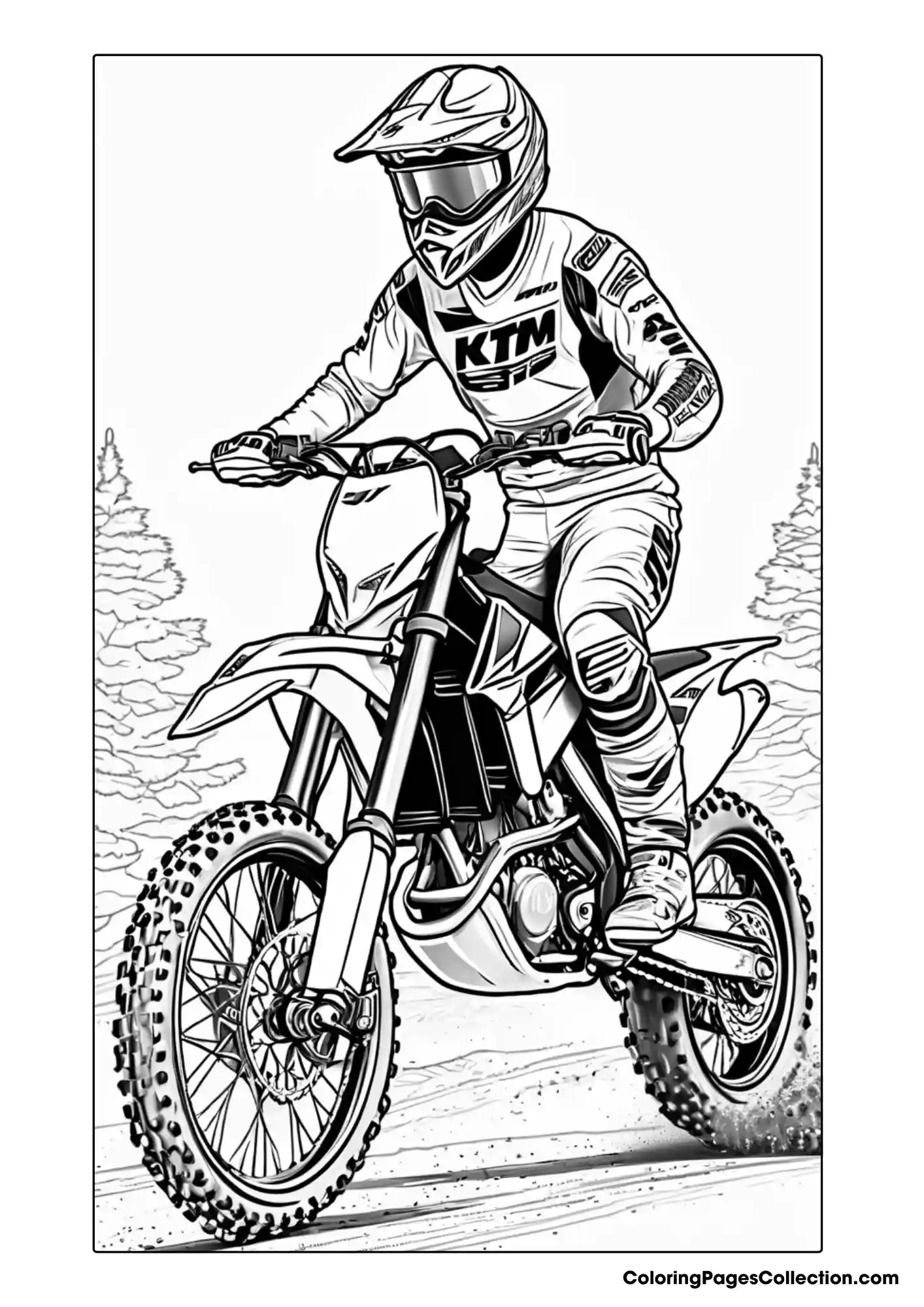 dirt bike coloring page